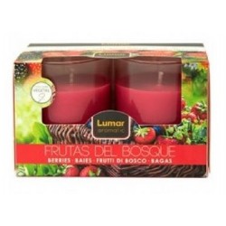 BOUGIE EN VERRE x2 PARFUM FRUIT ROUGE