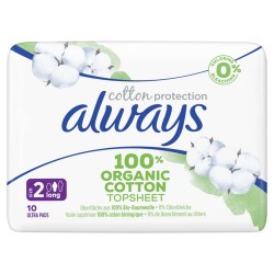 ALWAYS 10 PADS ORGANIC COTTON PROTECTION LONG