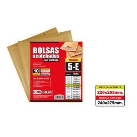 ENVELOPPE A BULLE MARRON E-5 240X275MM