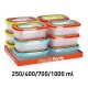 BOITE ALIMENTAIRE RECTANGULAIRE LOT DE 4