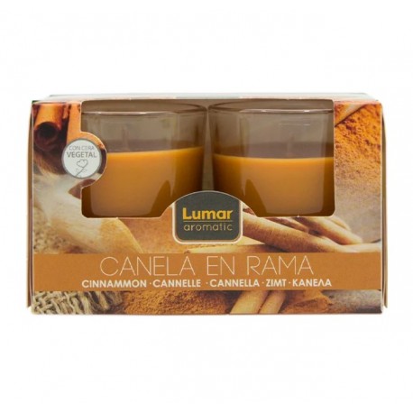 BOUGIE EN VERRE x2 PARFUM CANELLE