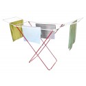 SECHOIR A LINGE 180CM ROUGE/BLANC