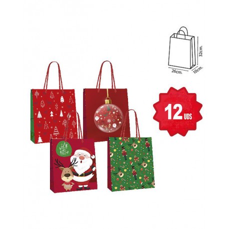 SAC CADEAUX NOEL 26+10X32CM CRISCOLOR