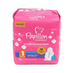 PAPILLON SERVIETTES HYGIENIQUES COTON 10PCS NORMAL