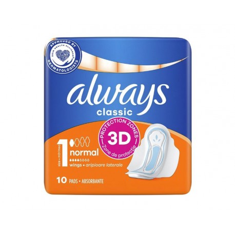ALWAYS SERVIETTE HYGIENIQUE CLASSIC 10 PADS