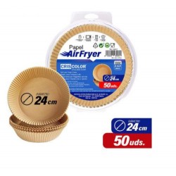 CRISCOLOR PAPIER ROND POUR AIRFRYER 24ØCM 50PCS