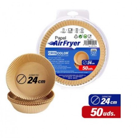 CRISCOLOR PAPIER ROND POUR AIRFRYER 24ØCM 50PCS