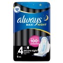 ALWAYS SERVIETTES HYGIÉNIQUE CLASSIC MAXI SECURITE NUIT 6PCS