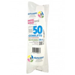GOBELET RÉUTILISABLE BLANC 20CL X50