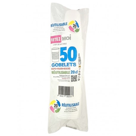 GOBELET RÉUTILISABLE BLANC 20CL X50