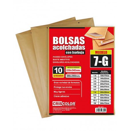 ENVELOPPE A BULLE MARRON 7-G 250X350MM