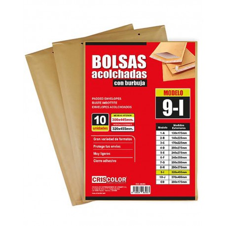 CRISCOLOR ENVELOPPE A BULLE MARRON 9-I 320X455MM