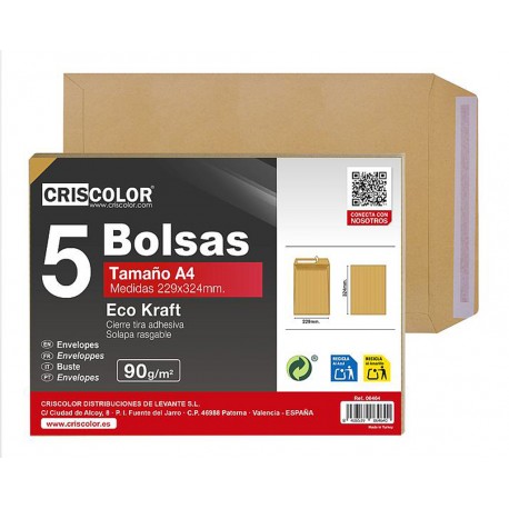 CRISCOLOR ENVELOPPE MARRON A4 229x324MM 50PCS