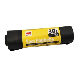 SACS POUBELLE NOIR 30L COULISSANT