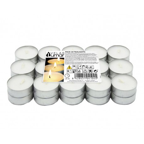 BOUGIE CHAUFFE PLAT BLANC 30 pcs