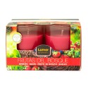 BOUGIE EN VERRE x2 PARFUM FRUIT ROUGE