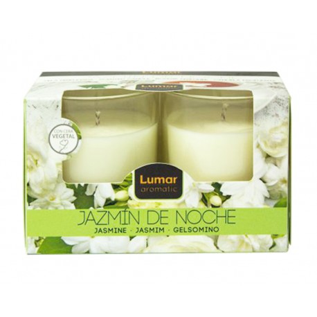 BOUGIE EN VERRE x2 PARFUM JASMIN