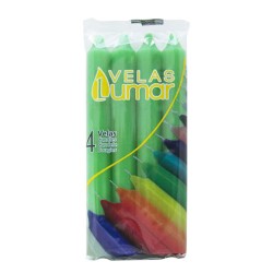 BOUGIE CHANDELLE VERT X4