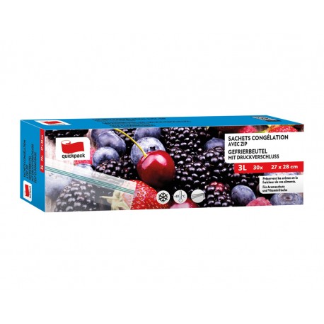 SAC CONGELATION REFERMABLE 3L 30PCS 27X28CM
