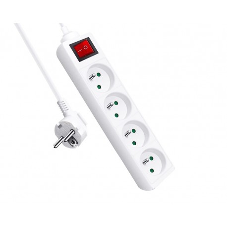 MULTIPRISE BLOC 4 PRISE + INTERRUPTEUR