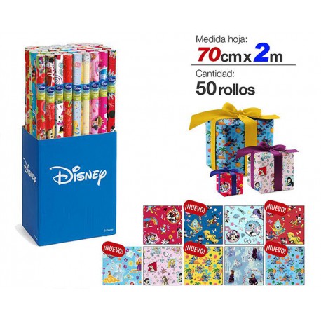 CRISCOLOR ROULEAU PAPIER CADEAU DISNEY ASSORTIMENT 0.7X2M