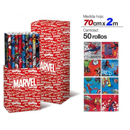 CRISCOLOR ROULEAU PAPIER CADEAU MARVEL ASSORTIMENT 0.7X2M