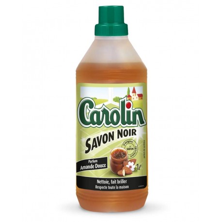 CAROLIN NETTOYANT SOL 1L SAVON NOIR PARFUM AMANDE DOUCE