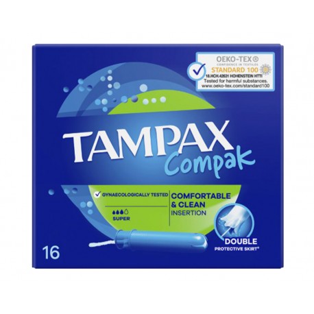 TAMPAX COMPAK SUPER 16PCS EXP 05-2030