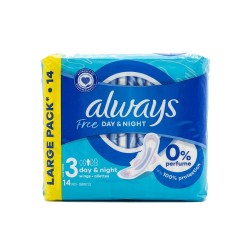 ALWAYS SERVIETTE HYGIENIQUE JOUR ET NUIT 14PCS AVEC AILES
