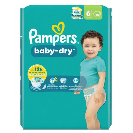 PAMPERS COUCHE BEBE 13-18KG 22PCS