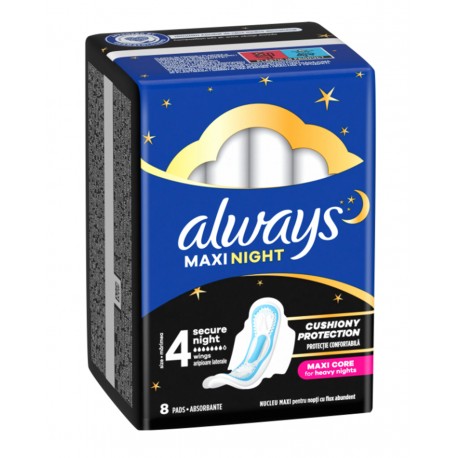 ALWAYS SERVIETTE HYGIÉNIQUE MAXI NUIT 4 x 8PCS