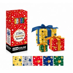 CRISCOLOR ROULEAU PAPIER CADEAU STAR 0.7X2M