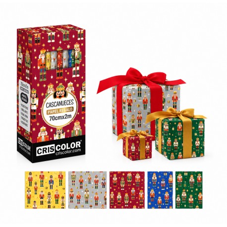 CRISCOLOR ROULEAU PAPIER CADEAU CASSE NOISETTE 0.7X2M