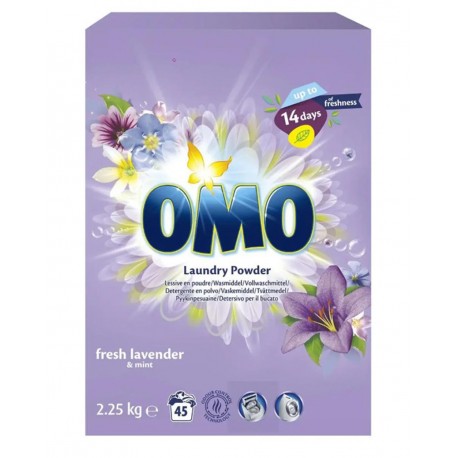 OMO LESSIVE POUDRE 2.25KG LAVENDE ET MENTHE 45 LAVAGES