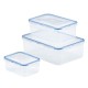SET DE 3 BOÎTES RECTANGULAIRE DE CONSERVATION 200/425/840ML