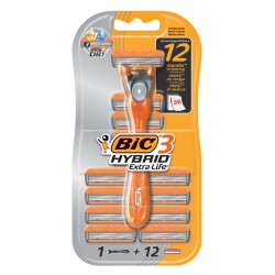 BIC RASOIR HYBRID EXTRA LIFE 3LAME 12 RECHARGES