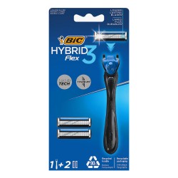 BIC RASOIR HYBRID FLEX 3LAMES 2 RECHARGES